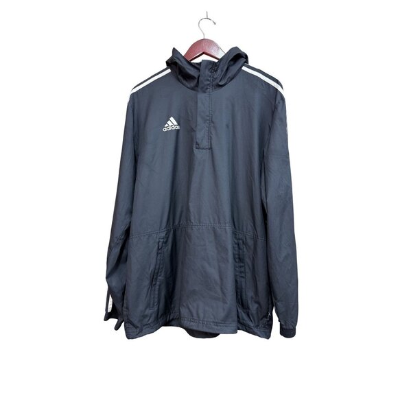 Adidas Men Tango Windbreaker Hood Jacket Black White Hooded Large - Picture 2 of 7